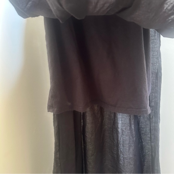Black drop waist split side tunic Dress with slit and mini dress lining - Picture 4 of 6